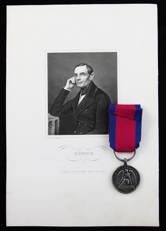 A Waterloo medal to Ensign Frederick de Ronne, Kings German Legion